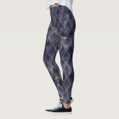 Blauer Gradient Dragon skaliert Leggings (Links)