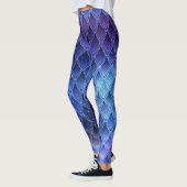 Blauer Gradient Dragon skaliert Leggings (Links)