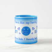 Blauer Gradient ich leid mit Pink Floral APOLOGY Tasse (Zentrum)