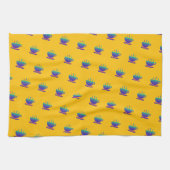 Blauer Gradient Kaffee Pause Gelb  Geschirrtuch (Horizontal)