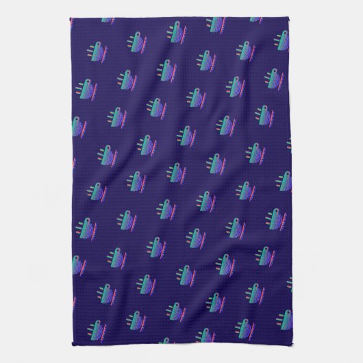 Blauer Gradient Kaffee Pause Geschirrtuch (Vertikal)