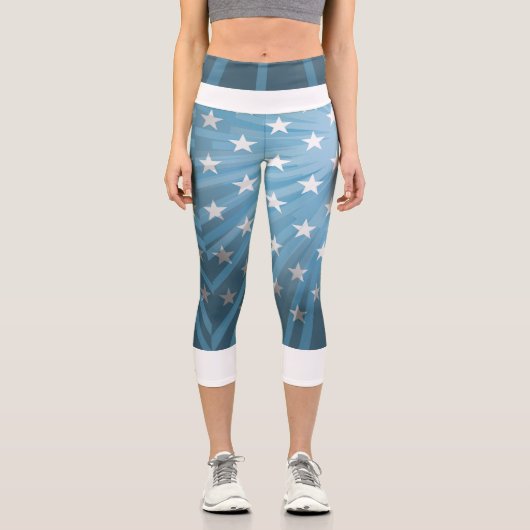 Blauer Gradient mit Sternen Hochgebirgster Capris (Vorderseite)