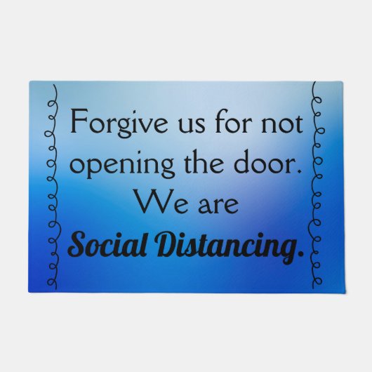 Blauer Gradient Social Distance Door Mat Fußmatte (Vorderseite)