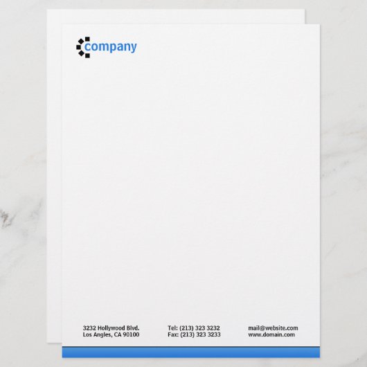 Blauer Gradient Unterseite Briefkopf (Vorne/Hinten)