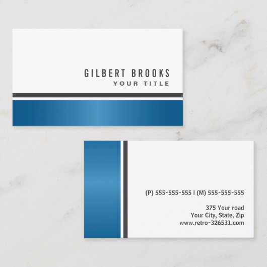 Blauer Gradientenrand modern beruflich Visitenkarte (Vorne/Hinten)