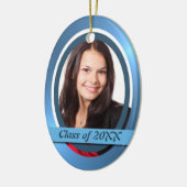 Blauer Graduate-Fotovorlage Keramikornament (Links)