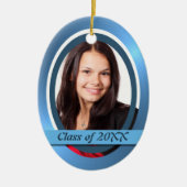 Blauer Graduate-Fotovorlage Keramikornament (Vorne)