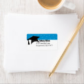 Blauer Graduierungs-Cap-Label Adressaufkleber (Insitu)