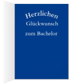 Blauer Graduierungsmütze - Glückwunsch in deutsche (Innen (Rechts))