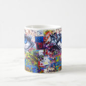 Blauer Graffiti-böser Blick Kaffeetasse (Mittel)