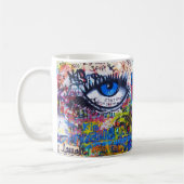 Blauer Graffiti-böser Blick Kaffeetasse (Links)