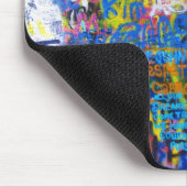 Blauer Graffiti-böser Blick Mousepad (Ecke)