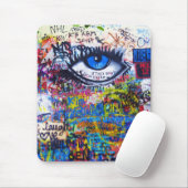 Blauer Graffiti-böser Blick Mousepad (Mit Mouse)