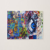 Blauer Graffiti-böser Blick Puzzle (Horizontal)