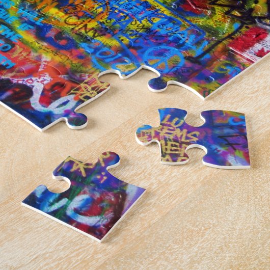 Blauer Graffiti-böser Blick Puzzle (Seite)