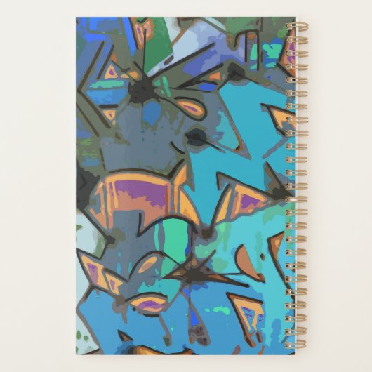 Blauer Graffiti Wochen-/Monatsplaner Planer (Rückseite)