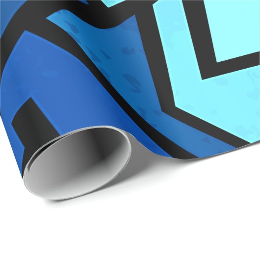 Blauer Graffitientwurf Geschenkpapier (Rolleneckpunkt)