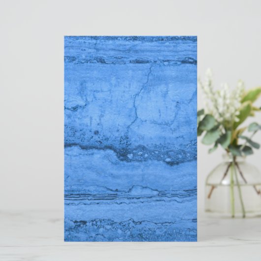 Blauer Granitmuster blauer Marmorfelsen Briefpapier (Stehend Vorderseite)