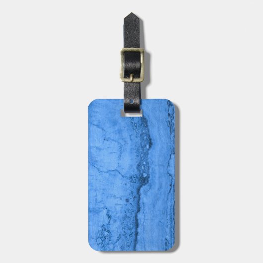 Blauer Granitmuster blauer Marmorfelsen Gepäckanhänger (Vorderseite vertikal)
