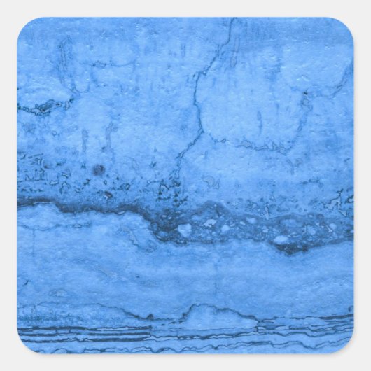 Blauer Granitmuster blauer Marmorfelsen Quadratischer Aufkleber (Vorderseite)