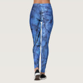 Blauer Gras auf blauem Abstrakt Leggings (Rückseite)