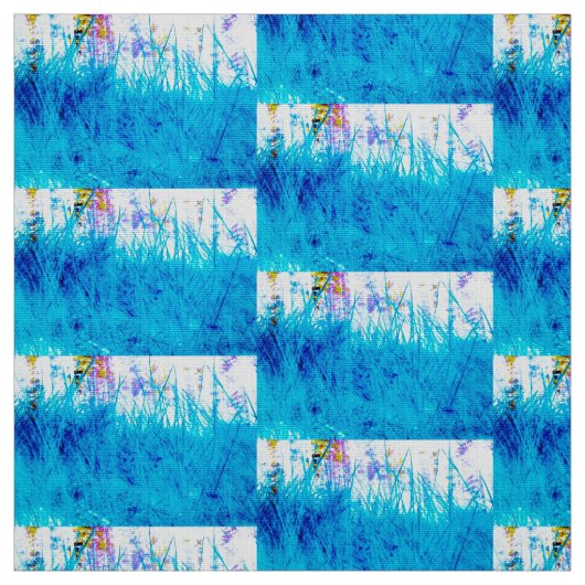 Blauer Graswurzel Stoff (Muster)