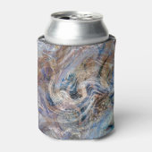 Blauer Grau Fluid Marbling Illustration Dosenkühler (Kanne Vorderseite)