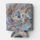Blauer Grau Fluid Marbling Illustration Dosenkühler (Rückseite)