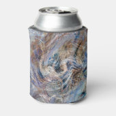 Blauer Grau Fluid Marbling Illustration Dosenkühler (Kanne Rückseite)