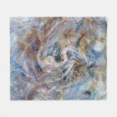 Blauer Grau Fluid Marbling Illustration Fleecedecke (Vorderseite (Horizontal))