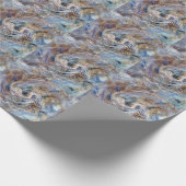 Blauer Grau Fluid Marbling Illustration Geschenkpapier (Ecke)