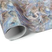 Blauer Grau Fluid Marbling Illustration Geschenkpapier (Rolleneckpunkt)