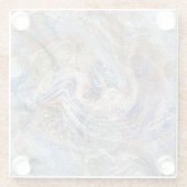Blauer Grau Fluid Marbling Illustration Glasuntersetzer (Rückseite)