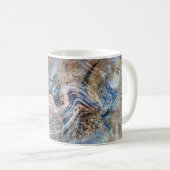 Blauer Grau Fluid Marbling Illustration Kaffeetasse (VorderseiteRechts)
