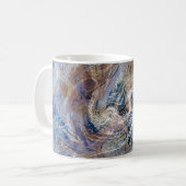 Blauer Grau Fluid Marbling Illustration Kaffeetasse (Vorderseite Links)