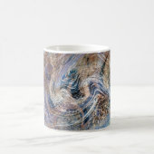 Blauer Grau Fluid Marbling Illustration Kaffeetasse (Mittel)