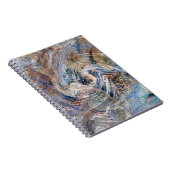 Blauer Grau Fluid Marbling Illustration Notizblock (Rechte Seite)