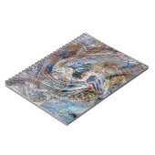 Blauer Grau Fluid Marbling Illustration Notizblock (Linke Seite)