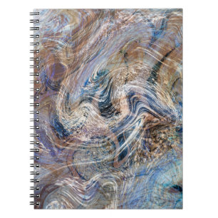 Blauer Grau Fluid Marbling Illustration Notizblock