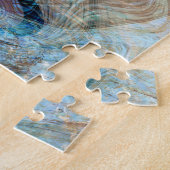 Blauer Grau Fluid Marbling Illustration Puzzle (Seite)