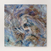 Blauer Grau Fluid Marbling Illustration Puzzle (Horizontal)