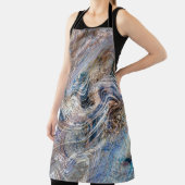 Blauer Grau Fluid Marbling Illustration Schürze (InSitu)