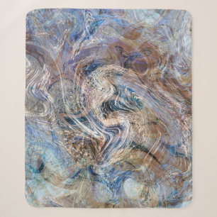 Blauer Grau Fluid Marbling Illustration Sherpadecke