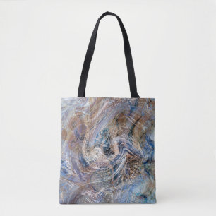 Blauer Grau Fluid Marbling Illustration Tasche