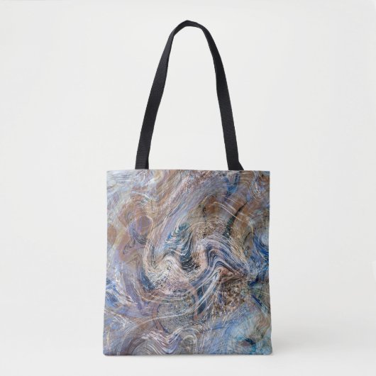 Blauer Grau Fluid Marbling Illustration Tasche (Vorderseite)