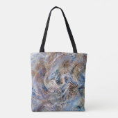 Blauer Grau Fluid Marbling Illustration Tasche (Rückseite)