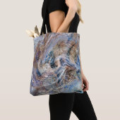 Blauer Grau Fluid Marbling Illustration Tasche (Von Nahem)