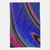 Blauer Grau Magenta Fraktal Swirl Geschirrtuch (Vertikal)