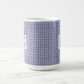 BLAUER GRAU STRICK Tall Weiße Tasse + Ursprünglich (Mittel)