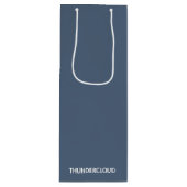 Blauer Graue Farbe von Thundercloud Geschenktüte Für Weinflaschen (Vorderseite)